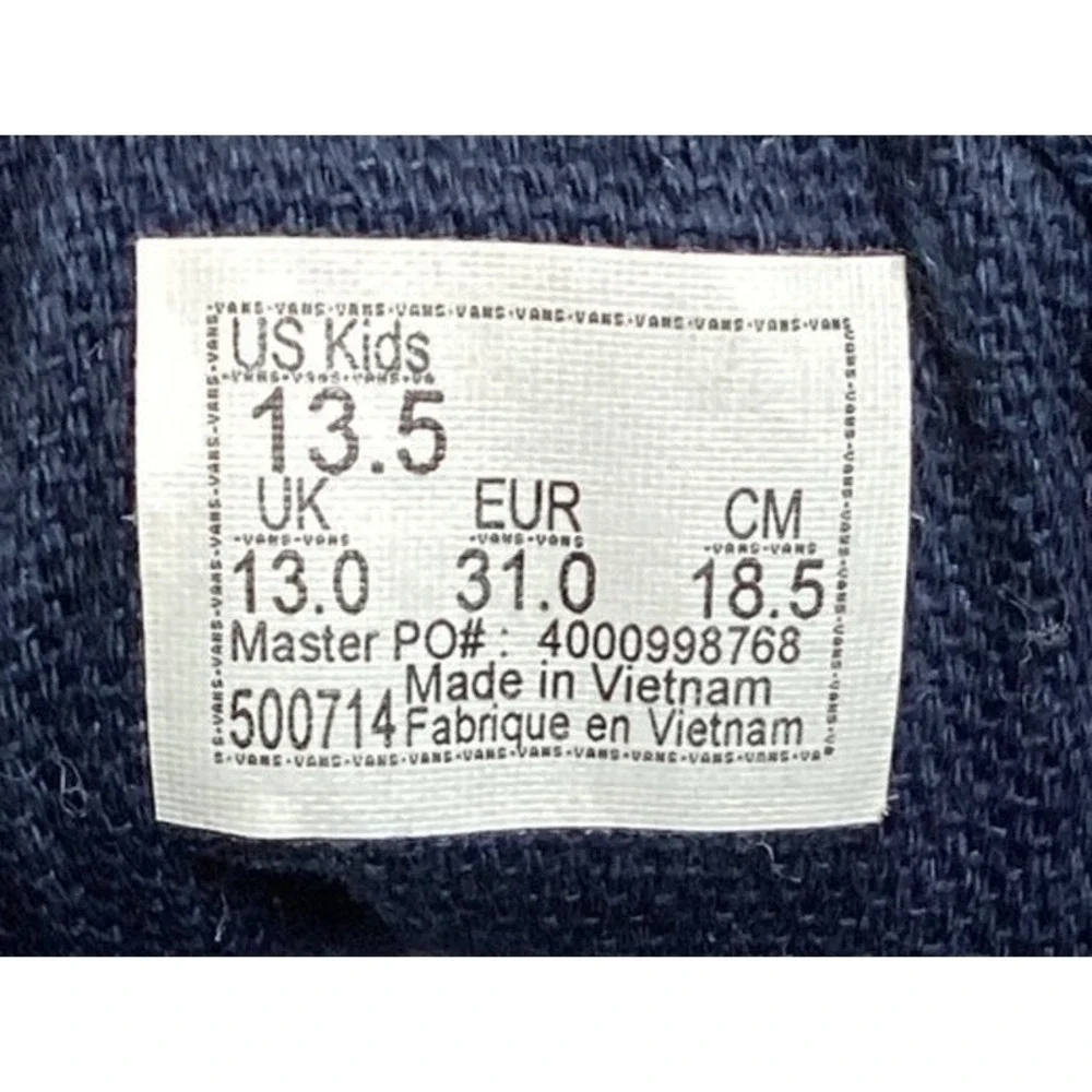 Vans Old Skool Kids 13.5 Navy Blue Flame‎ Sneakers Youth Skate Shoes EU 31